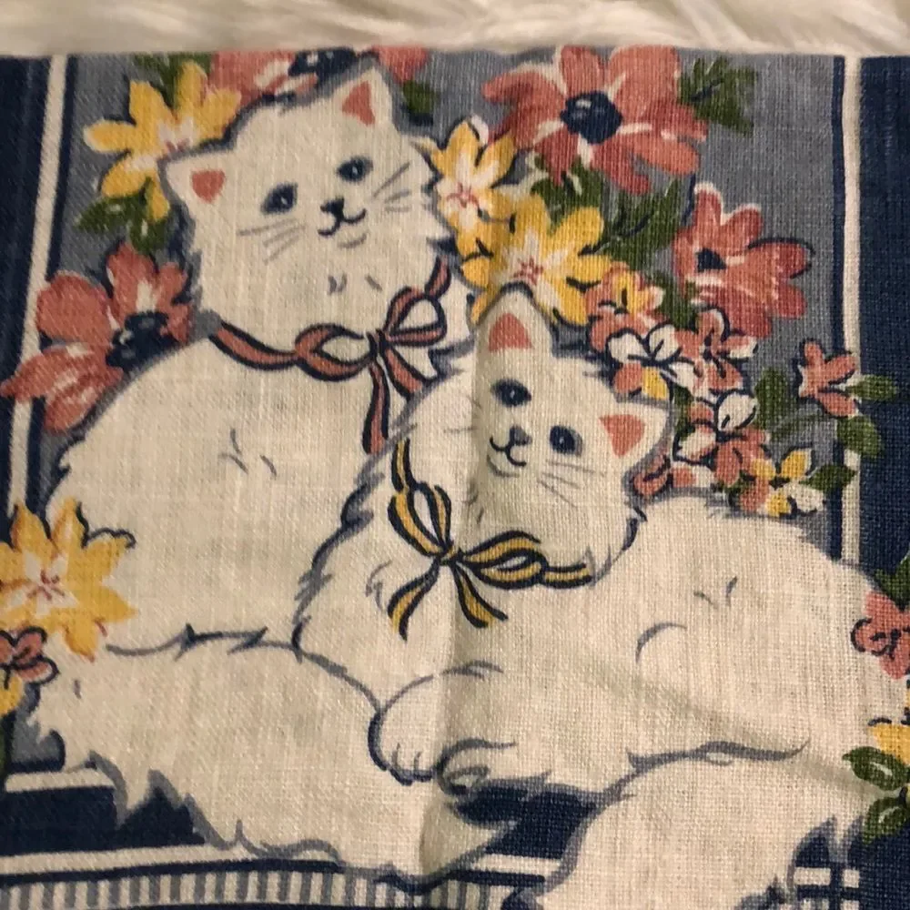 Cat Kitchen Linens - Dish Towels and Potholders -Two Matching Sets
